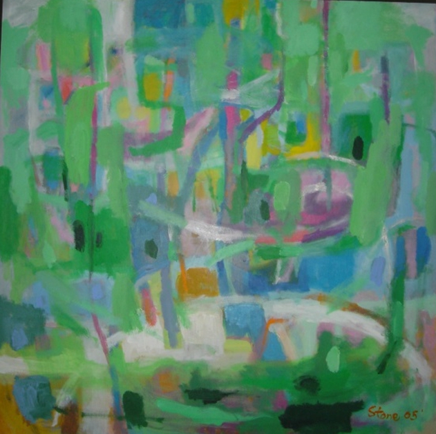 陳文石初到美國的畫作。圖／陳文石