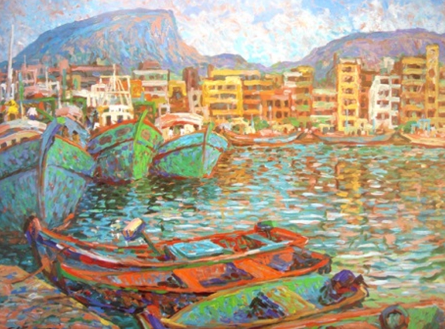 陳文石在1990年代返台之後的畫作。圖／陳文石