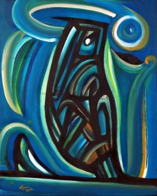 蘇振明站立的鳥 2022 壓克力+畫布 91×72cm