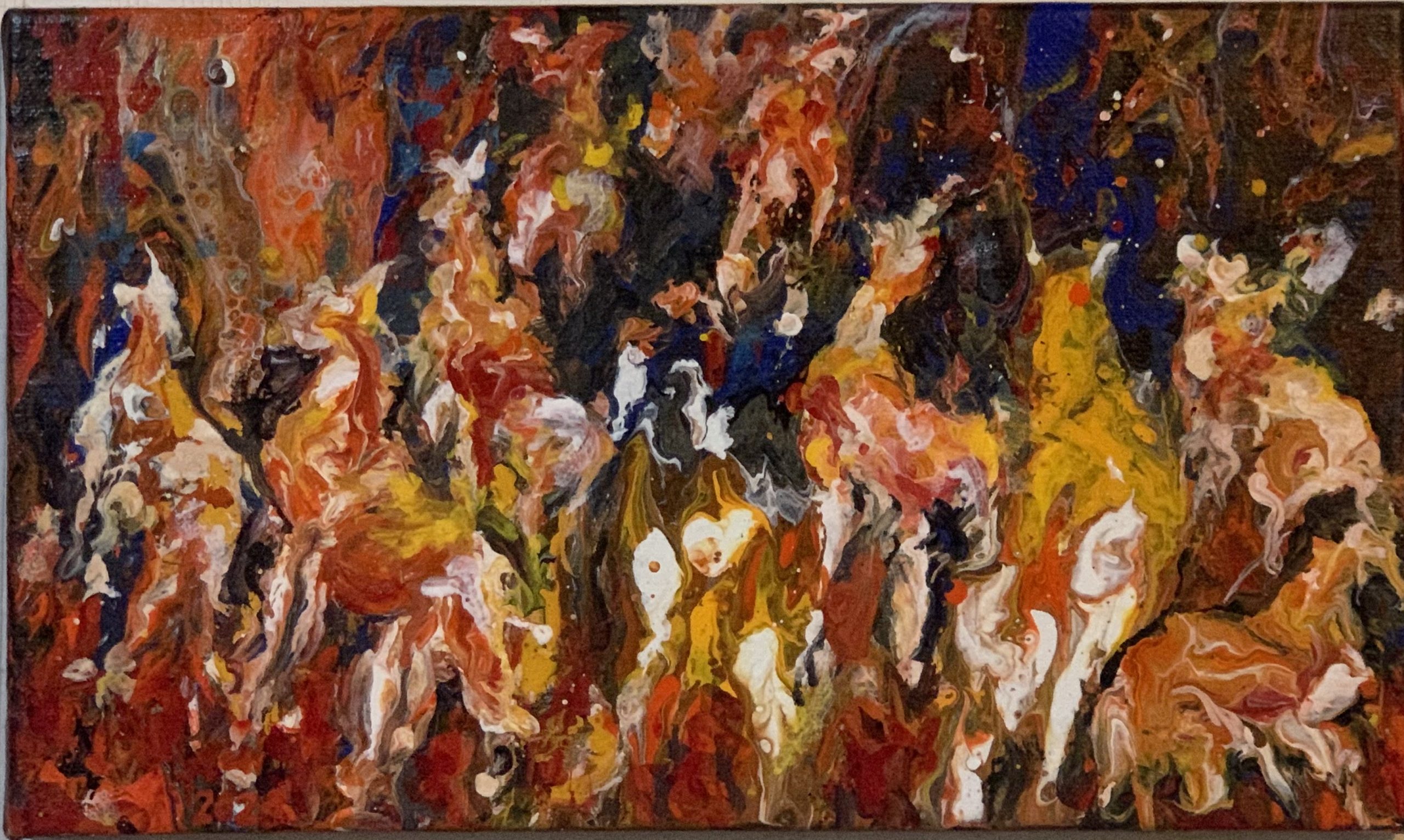 吳淑英作品《馬宴》（圖片提供∕台北市大都會油畫家協會）