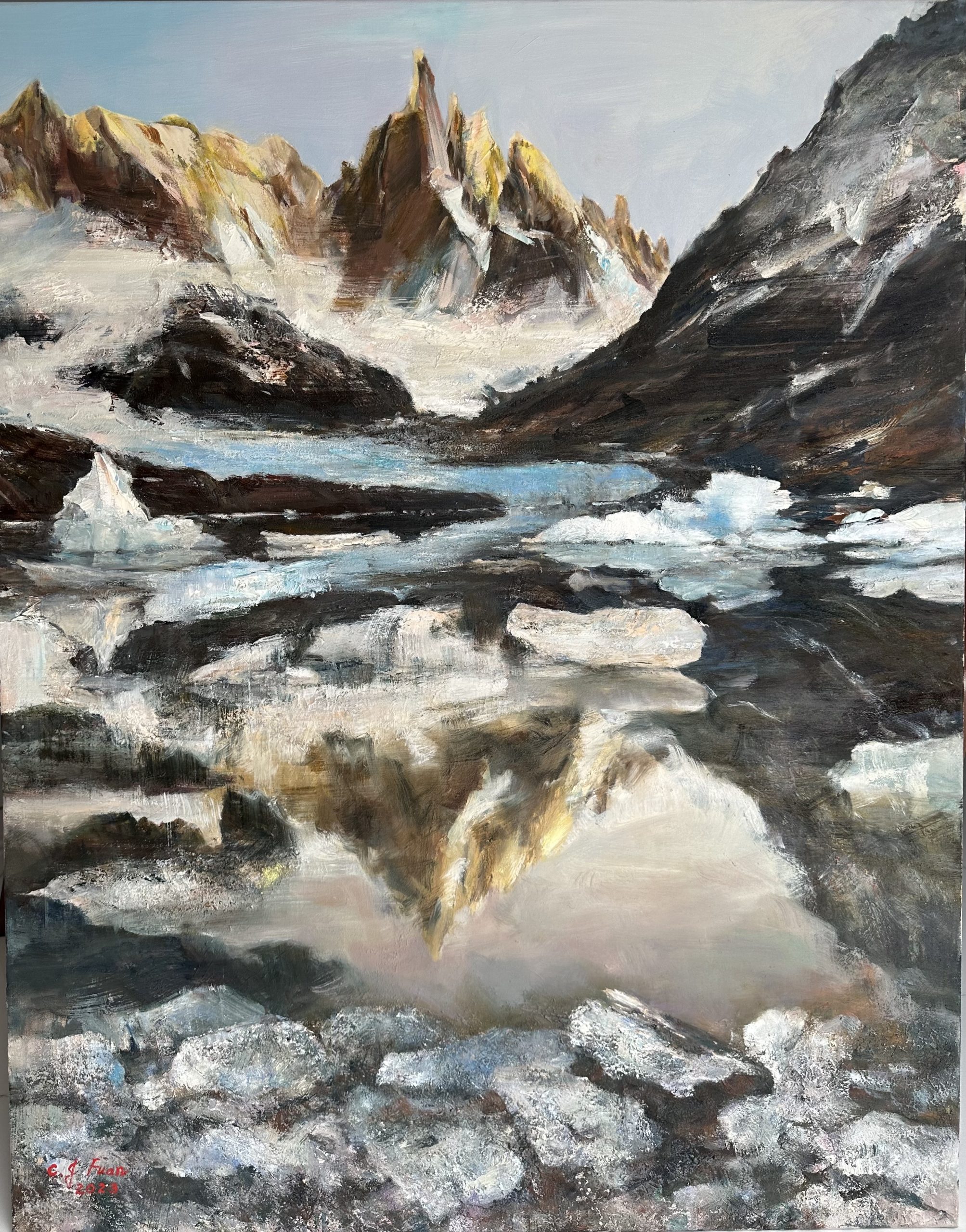 范巧貞作品《消失中的冰川》（圖片提供∕台北市大都會油畫家協會）