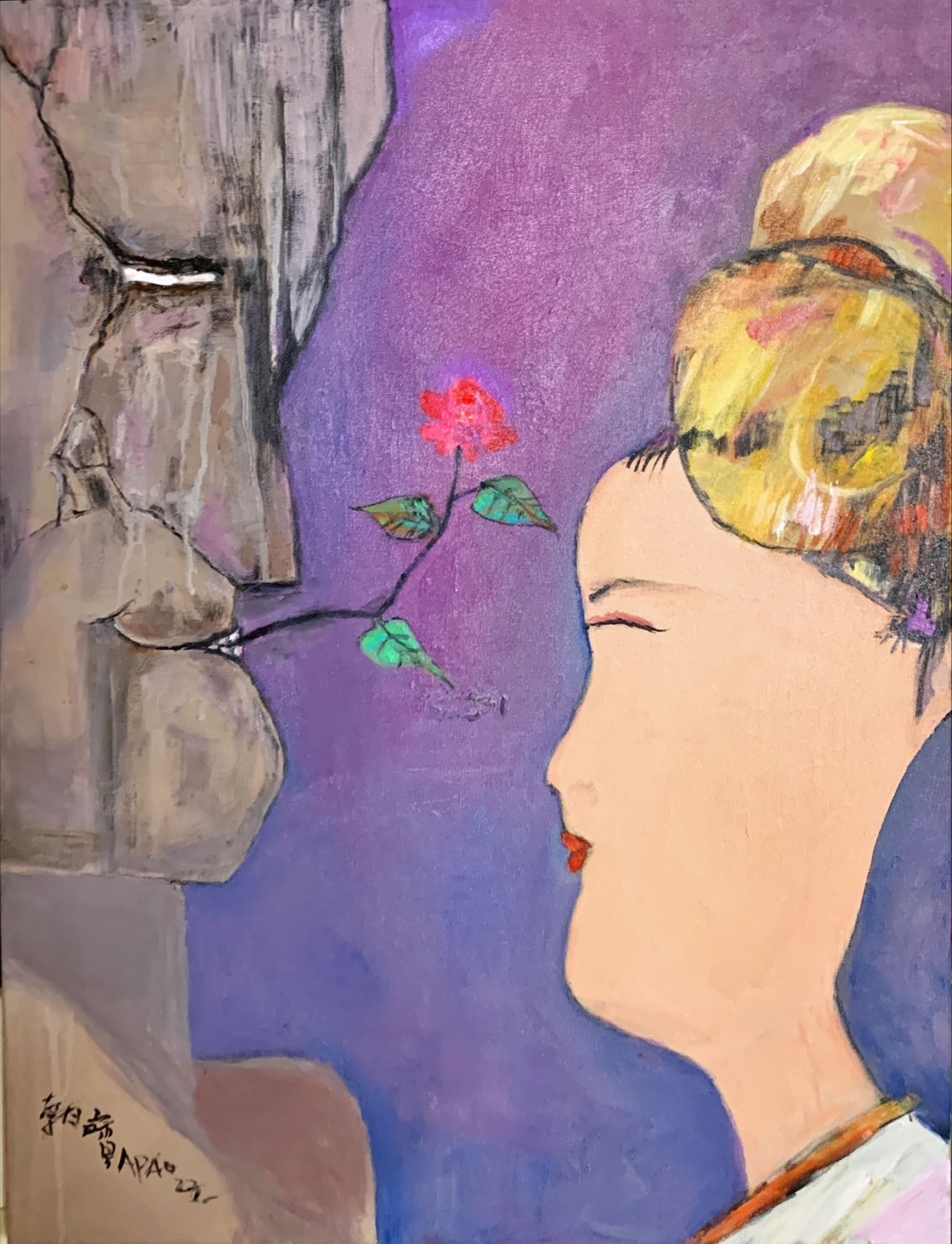 陳朝寶壓克力油彩人物作品。（圖片∕畫家提供）