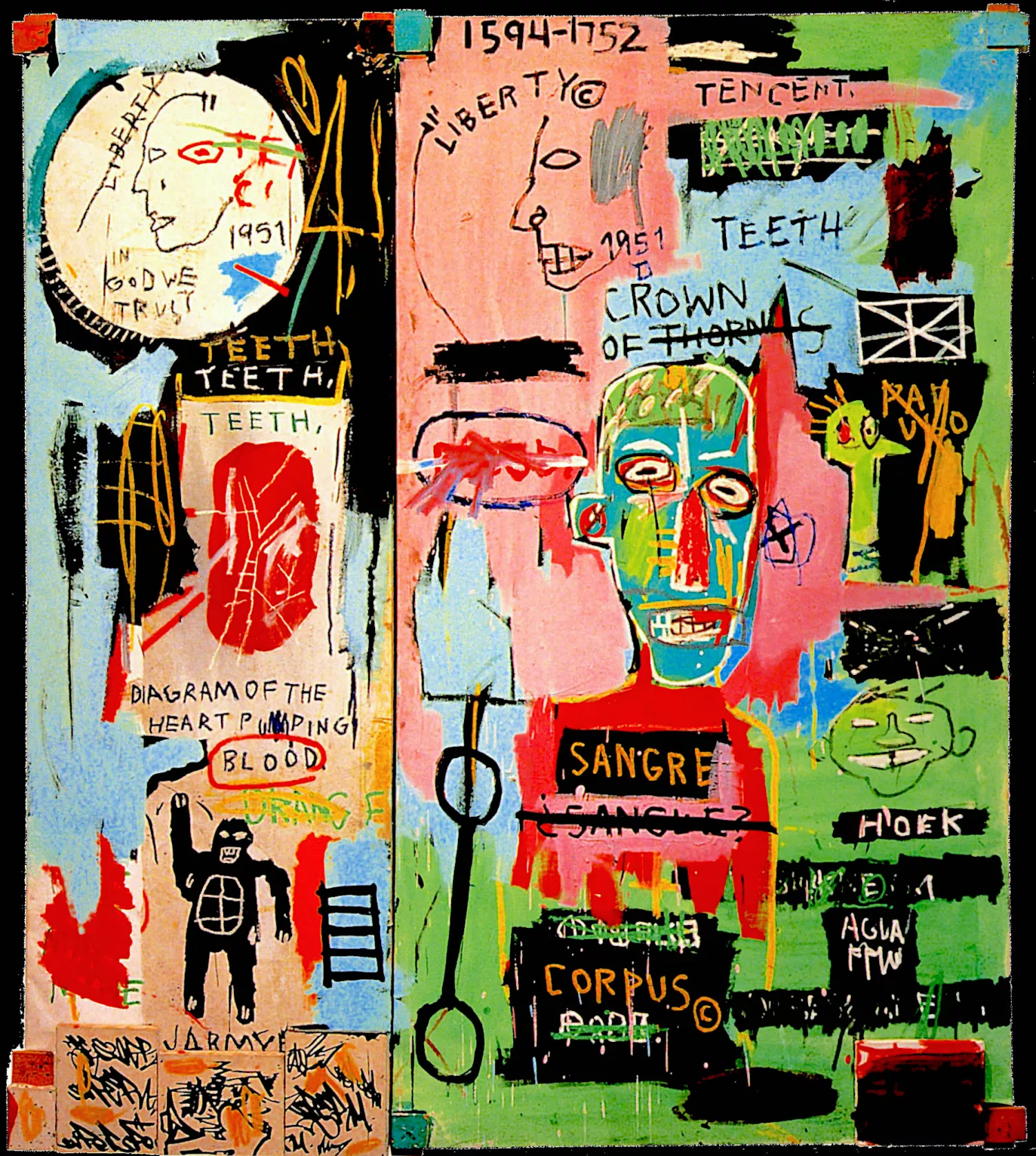 尚‧米榭‧巴斯奇亞作品《義大利語》1983（圖翻拍自網路）