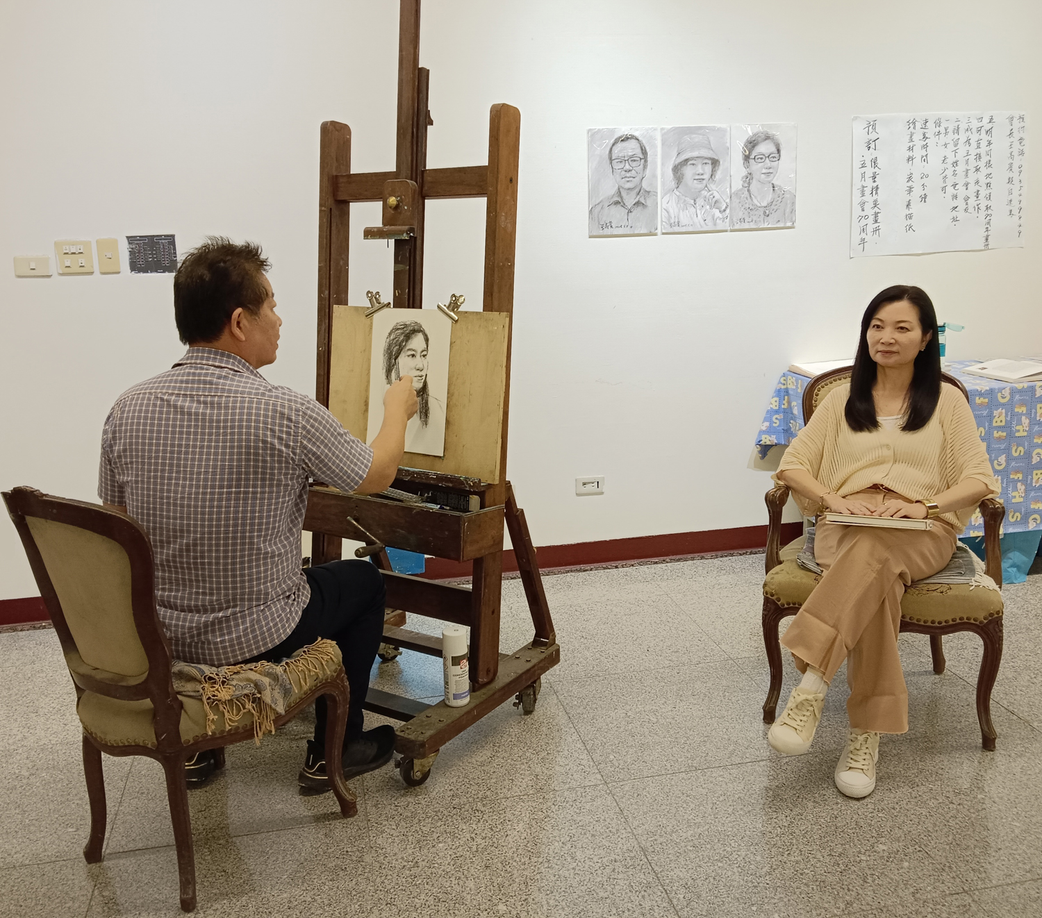 王高賓會長人物現場肖像速寫。（攝影∕記者鄭松維）