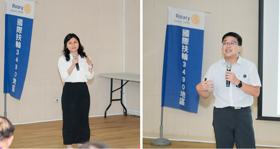 圖二：張嘉紋心理師(左)、黃春偉心理師(右)於講習會中分享。